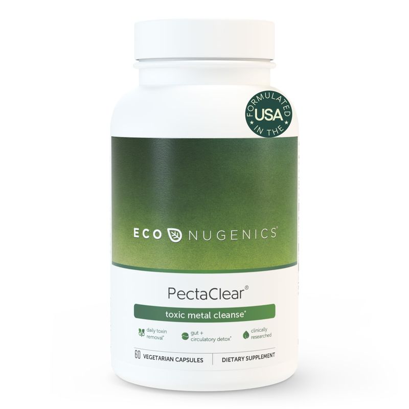 EcoNugenics PectaClear Detox Supplement for Toxic Metal Cleanse - Naturally &amp; Safely Eliminates Toxins for Gut, Liver &amp; Kidney Detox &amp; Repair - Helps with Energy, Weight, Hormone Balance - 60 Capsules