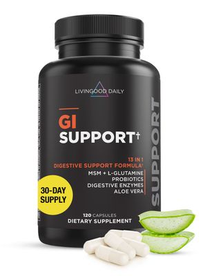 Livingood Daily Gut Cleanse Detox for Women & Men, GI Support (120 Vegetarian Capsules) - Gut Pills for Detox Cleanse with MSM, L-Glutamine, & Digestive Enzyme - Gluten-Free, Non-GMO, & Allergen-Free