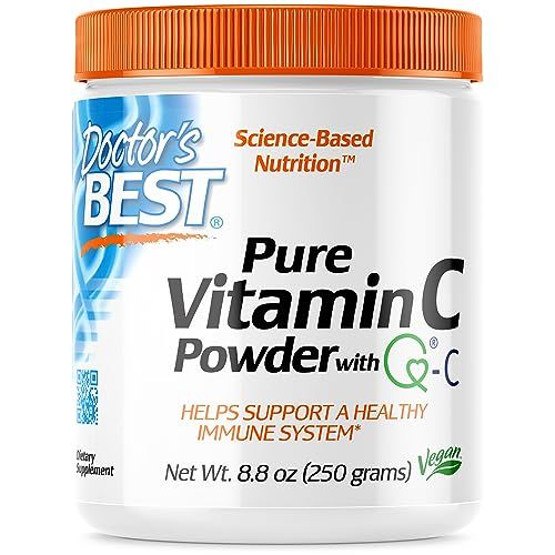 Doctor&#39;s Best Vitamin C Powder with Q-C, Healthy Immune System, Brain, Eyes, Heart and Circulation, Joints, Sourced from Scotland, 250G, 8.8 Ounce