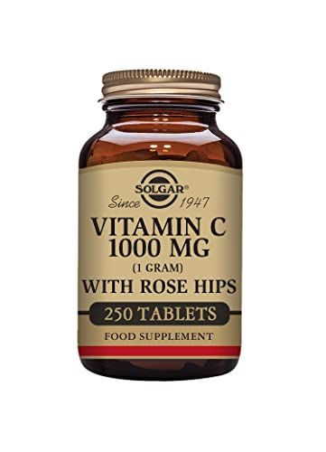 Solgar Vitamin C 1000 mg with Rose Hips, 250 Tablets - Antioxidant &amp; Immune Support - Overall Health - Supports Healthy Skin &amp; Joints - Non GMO, Vegan, Gluten Free, Dairy Free, Kosher - 250 Servings