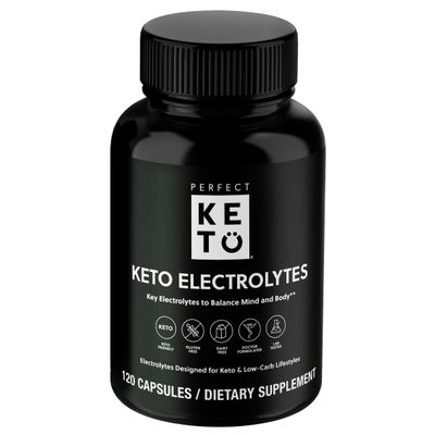 Perfect Keto Electrolytes Capsules, Gluten Free, Electrolyte Supplement with Magnesium, Calcium, Potassium and Sodium, Hydration, Energy, Recovery and Immune Support, Unflavored, 120 Servings