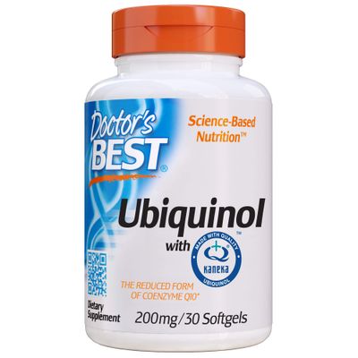 Doctor&#39;s Best Ubiquinol Featuring kaneka qh, Non-GMO, Gluten Free, Soy Free, Heart Health, 200 Mg, 30 Softgels