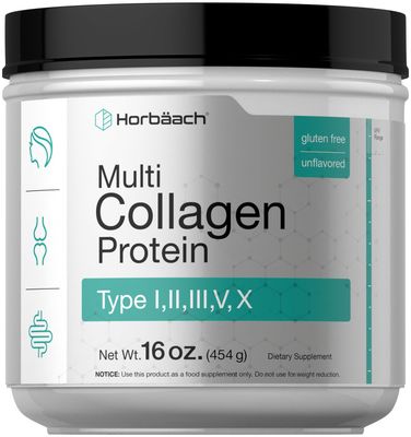 Horbach Multi Collagen Protein Powder 16 oz | Type I, II, III, V, X | Hydrolyzed Collagen Peptide Powder | Keto &amp; Paleo Friendly | Unflavored &amp; Gluten Free