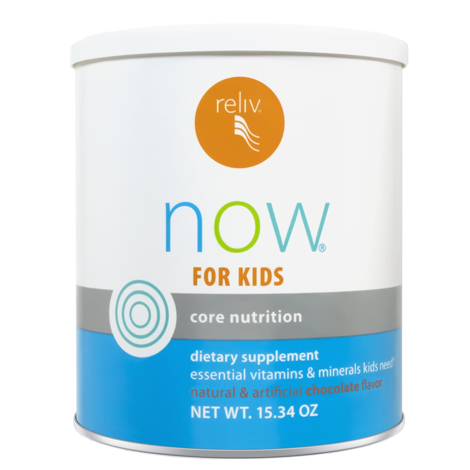 RELIV - Now for Kids - Nutritional Shake That Gives Kids Lasting Energy. Includes Essential Vitamins and Minerals with a Blend of Carbohydrates and Protein. 15 Servings - Chocolate