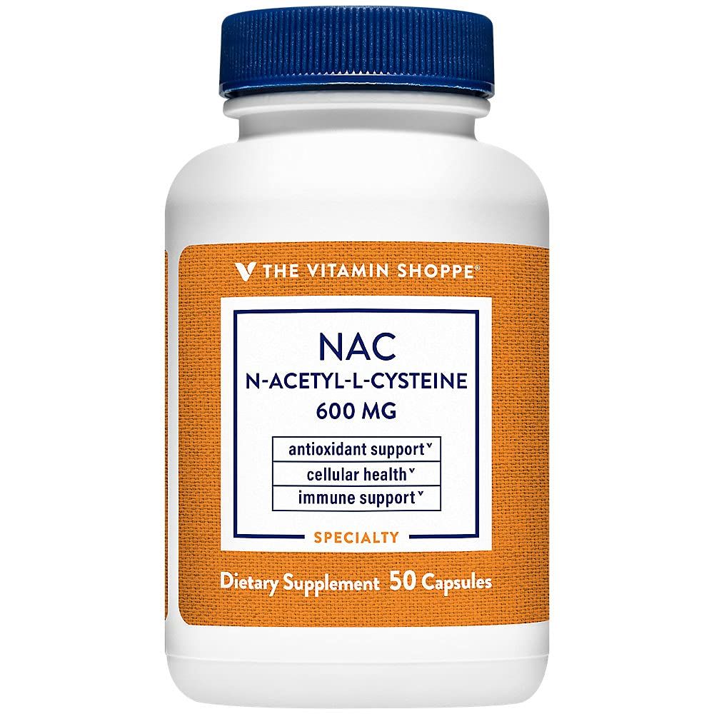 The Vitamin Shoppe NAC N-Acetyl-L-Cysteine - Promotes Cellucor Health, Immune &amp; Antioxidant Support - 600 MG (100 Capsules)