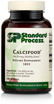 Standard Process Calcifood - Supports Calcium Absorption - Build Bone Strength with Calcium, Phosphorus, Defatted Wheat Germ, Organic Carrot, Date Fruit, Honey, and More - 100 Wafers