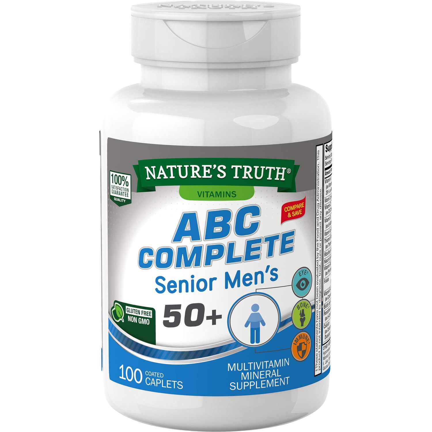 Nature&#39;s Truth Multivitamin for Men Over 50 plus | 100 Pills | ABC Complete | Non-GMO &amp; Gluten Free