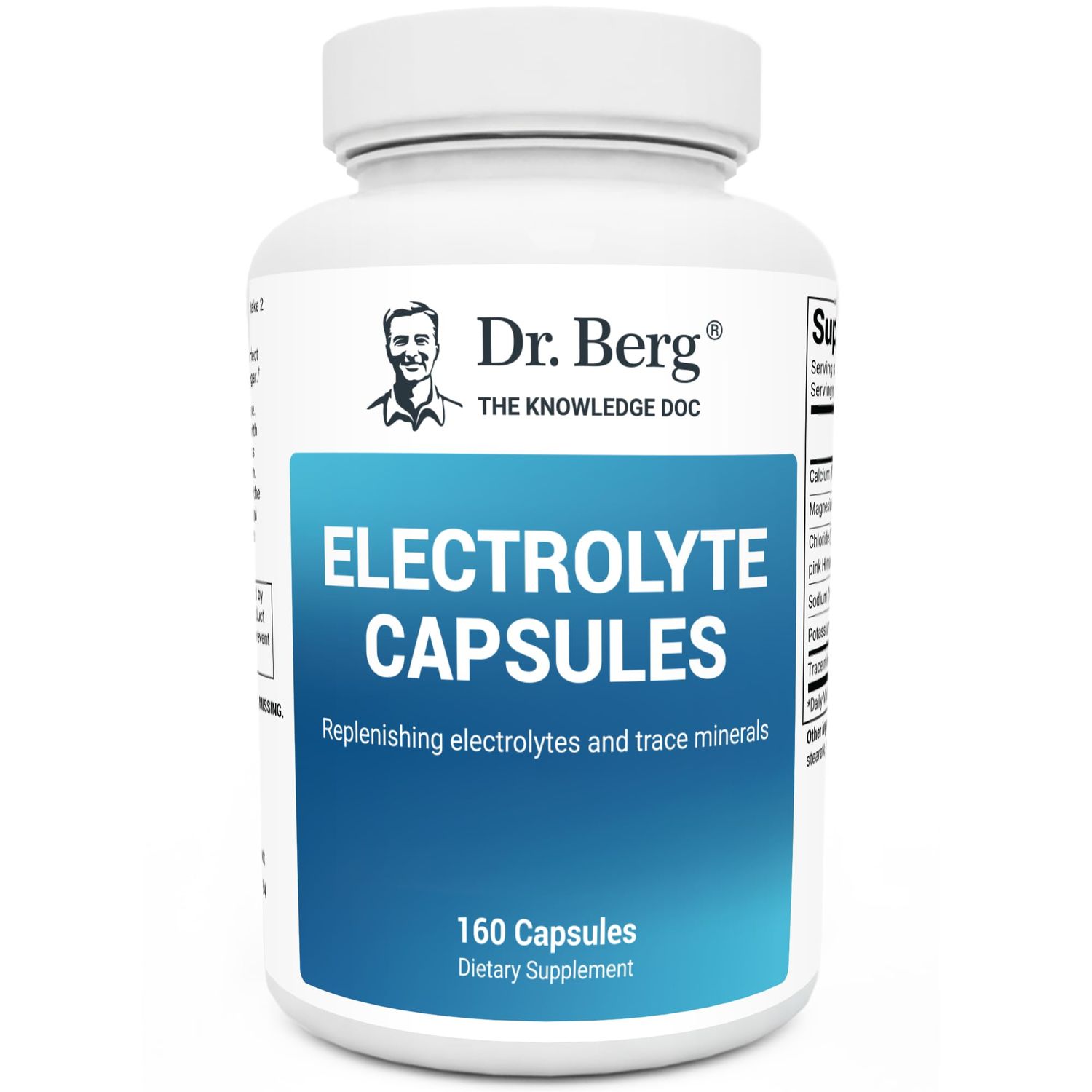 Dr. Berg Electrolyte Capsules - Electrolyte Supplements for Supporting Energy, Endurance, and Hydration - Sugar Free, No Maltodextrin, Keto Friendly - 160 Caps
