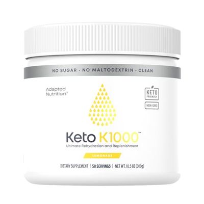 Hi-Lyte Keto K1000 Electrolyte Powder | Lemonade | Hydration Supplement Drink Mix | Boost Energy &amp; Beat Leg Cramps | No Sugar, No Maltodextrin | 50 Servings