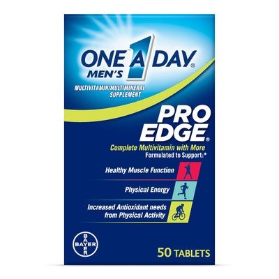 One A Day Mens Pro Edge Multivitamin, Supplement with Vitamin A, Vitamin C, Vitamin D, Vitamin E and Zinc for Immune Health Support* and Magnesium for Healthy Muscle Function, Tablet 50 Count