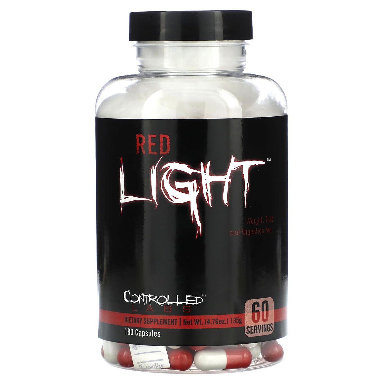 CONTROLLED LABS Red Light Supplement, Helps Support Ideal Weight, Digestion and Strength, Aids in Appetite Control, 60 Servings