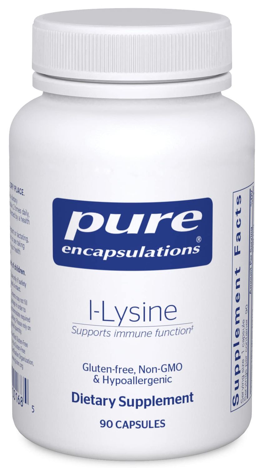 Pure Encapsulations L-Lysine - Essential Amino Acid Supplement for Immune Support &amp; Gum, Lip Health* - with L-Lysine HCl - 90 Capsules