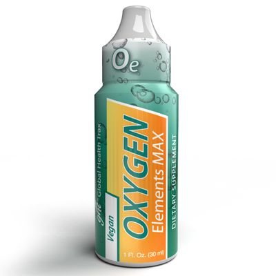 Global Health Trax GHT Oxygen Elements Max Liquid Oxygen Drops in 1 Ounce Bottle, Portable Supplement - Bolster Endurance and Stamina, Cleanse Cells
