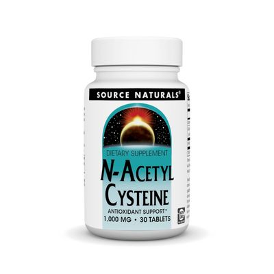 Source Naturals N-Acetyl Cysteine Antioxidant Support 1000 mg Dietary Supplement That Supports Respiratory Health* - 30 Tablets