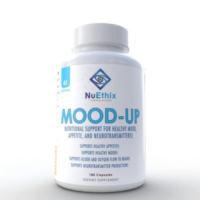 NuEthix Formulations Mood-Up - Stress Relief, Mood &amp; Sleep Supplement - 5-HTP, Rhodiola Rosea + More - Natural Energy &amp; Hormone Support - Non-GMO - 180 Capsules