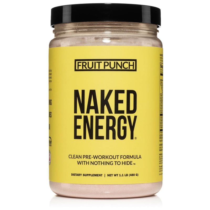 Naked Fruit Punch Naked Energy - Clean Pre Workout Supplement for Men and Women, Vegan Friendly, No Added Sweeteners, Colors Or Flavors - 30 Servings