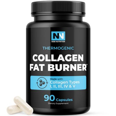 Multi Collagen Protein Fat Burner Supplements | Appetite Suppressant &amp; Thermogenic Types I,II,III,IV, &amp; X Peptides | Fat Burn, Metabolism Booster &amp; Weight Loss Support for Women &amp; Men | 90 Capsules