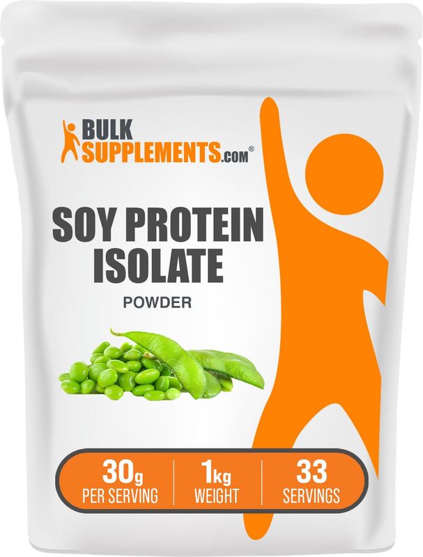 BulkSupplements.com Soy Protein Isolate Powder - Vegan Protein Powder, Soy Protein Powder - Unflavored Protein Powder, Gluten Free, 30g per Serving, 1kg (2.2 lbs) (Pack of 1)