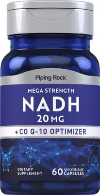 Piping Rock NADH Coq10 Supplement | 20 mg | 60 Capsules | Mega Strength Pills | Non-GMO, Gluten Free Formula