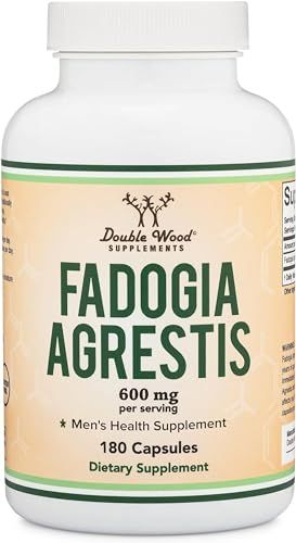 Fadogia Agrestis 600mg Per Serving (180 Capsules) Powerful Extract to Support Athletic Performance (Third Party Tested, Non-GMO, Vegan, Gluten Free) by Double Wood