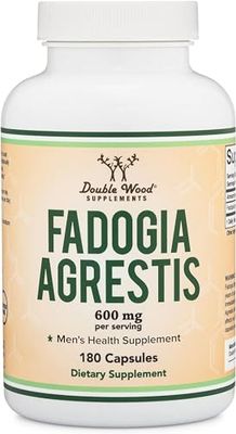 Fadogia Agrestis 600mg Per Serving (180 Capsules) Powerful Extract to Support Athletic Performance (Third Party Tested, Non-GMO, Vegan, Gluten Free) by Double Wood