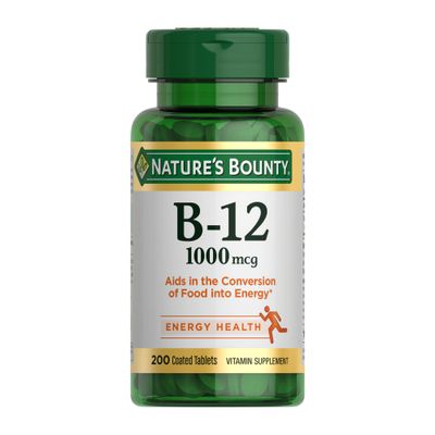 Nature&#39;s Bounty Vitamin B12, Supports Energy Metabolism, Tablets, 1000mcg, 200 Ct