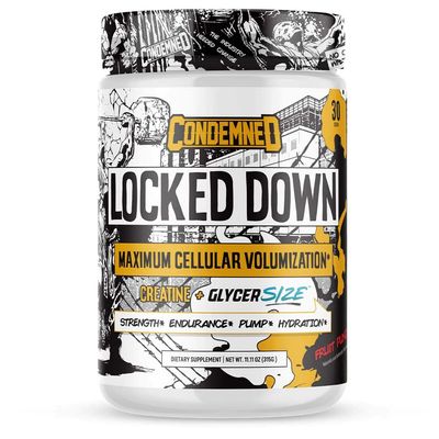 Condemned Labz Locked Down | Creatine Performance Complex | Creatine Monohydrate, Glycerol, Taurine | Enhanced Hydration, Energy &amp; Stamina | 30 Servings (Fruit Punch)