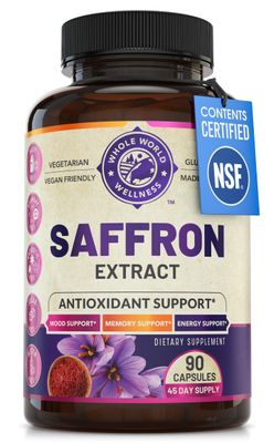 100% Pure Saffron Extract - NSF Certified. Supports Weight and Appetite Health, Mood, Focus, Memory, Digestion, Eye, Skin and Brain Health. Saffron Supplements for Women and Men, 45-Day Supply.