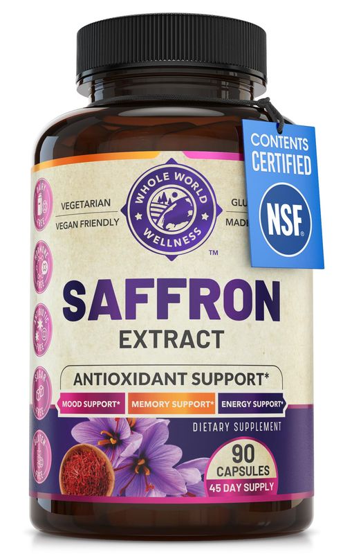 100% Pure Saffron Extract - NSF Certified. Supports Weight and Appetite Health, Mood, Focus, Memory, Digestion, Eye, Skin and Brain Health. Saffron Supplements for Women and Men, 45-Day Supply.