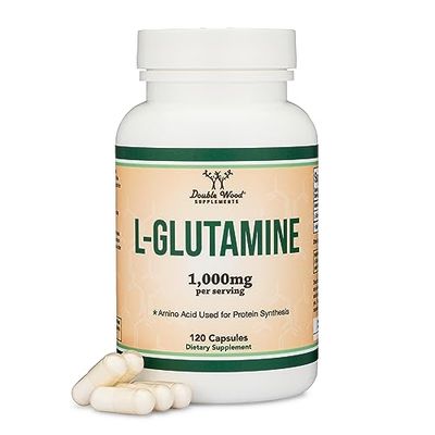 L Glutamine Capsules - No Fillers (1000mg Servings, 120 Capsules) Non-GMO, Gluten Free, Keto Safe, Vegan Friendly, Third Party Tested (for Endurance and Gut Health) by Double Wood