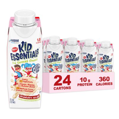 BOOST KID ESSENTIALS 1.5, Strawberry Splash, 8 Fl oz (Pack of 24)