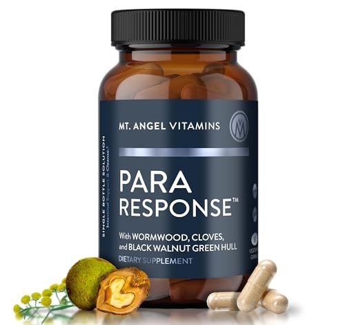 Mt. Angel Vitamins - para Response | Intestinal Health Support, Digestive Aid| Black Walnut Wormwood | Non-GMO, Vegan, 60 Vegetarian Capsules