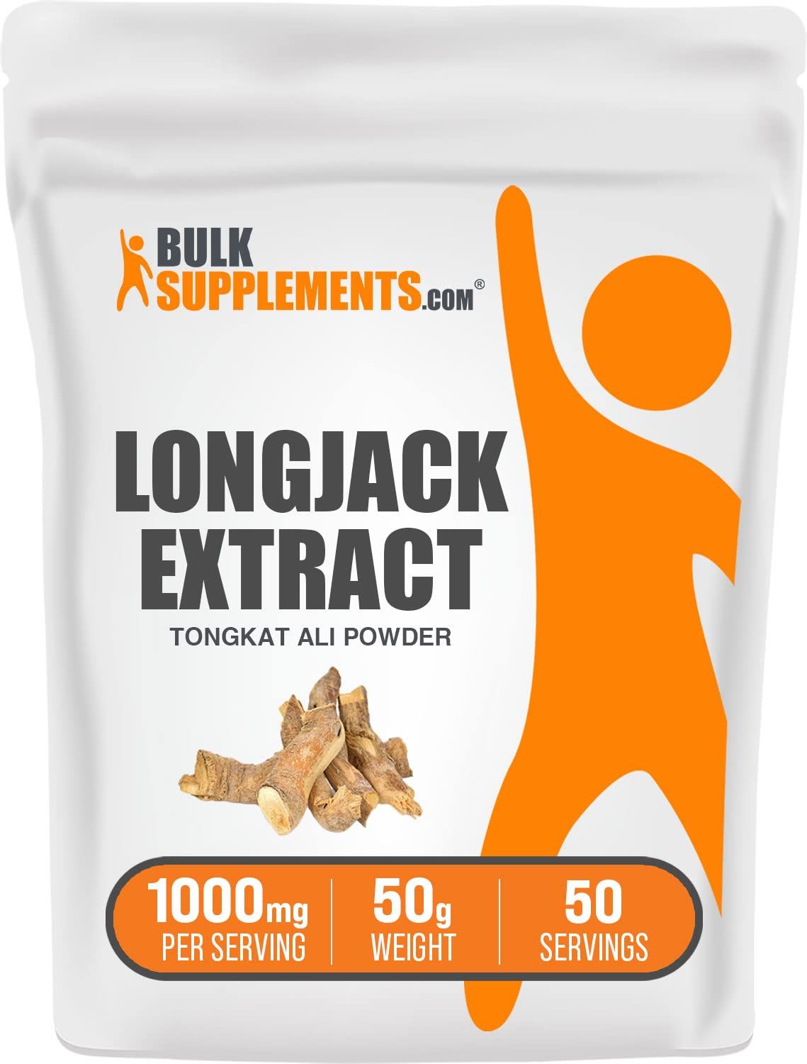 BulkSupplements.com Longjack Extract Powder - Tongkat Ali Extract, Longjack Tongkat Ali Powder - Tongkat Ali for Men &amp; Women, Gluten Free - 1000mg per Serving, 50g (1.8 oz) (Pack of 1)