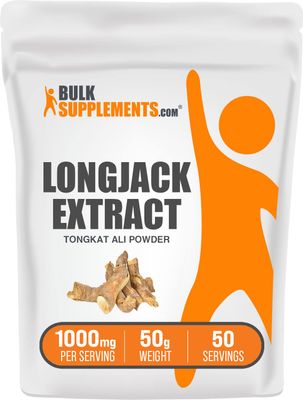 BulkSupplements.com Longjack Extract Powder - Tongkat Ali Extract, Longjack Tongkat Ali Powder - Tongkat Ali for Men &amp; Women, Gluten Free - 1000mg per Serving, 50g (1.8 oz) (Pack of 1)