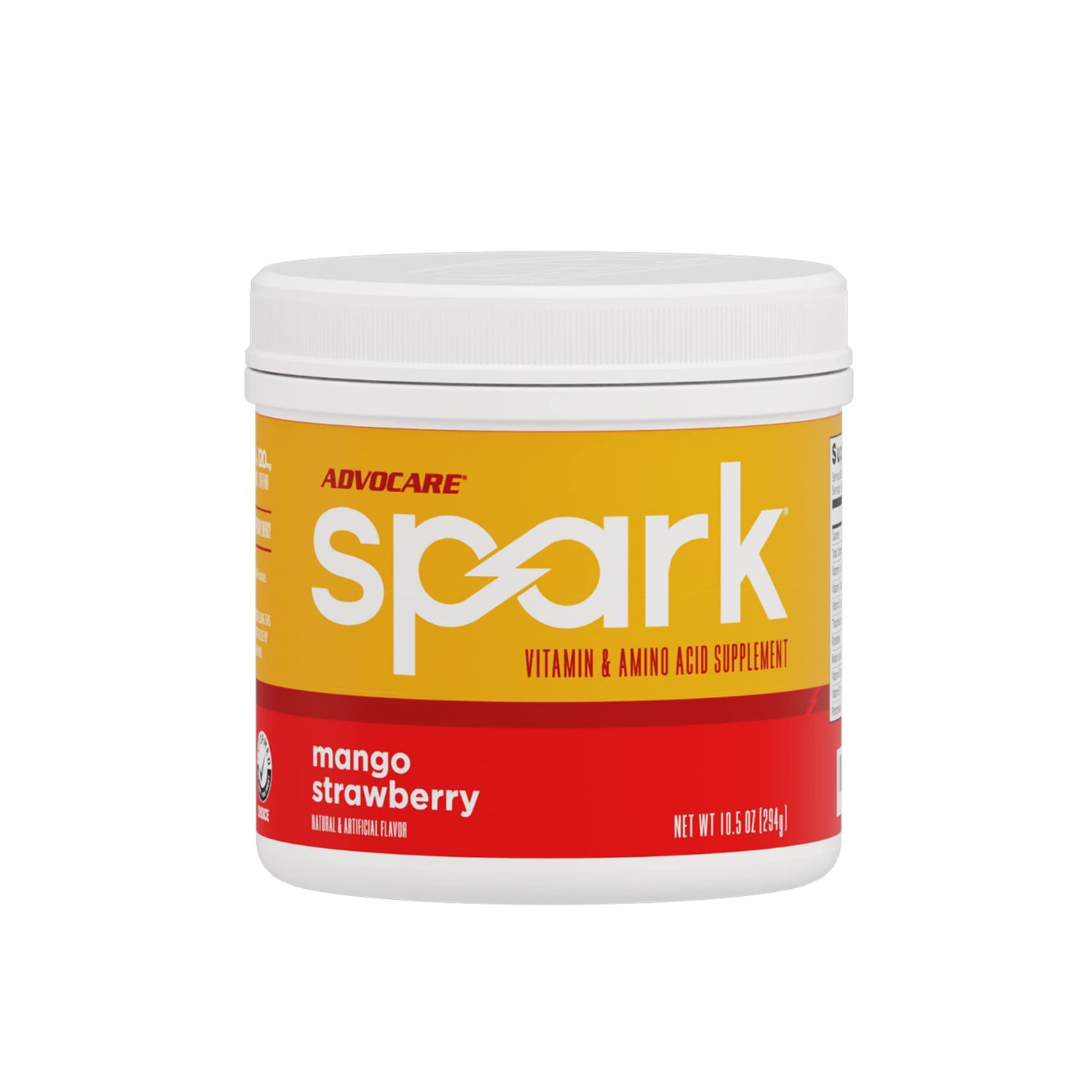 AdvoCare Spark Vitamin &amp; Amino Acid Supplement - Focus &amp; Energy Drink Powder Mix with Vitamin A, B-6, C &amp; E - Also Includes L-Carnitine &amp; L-Tyrosine - Mango Strawberry, 10.5 oz
