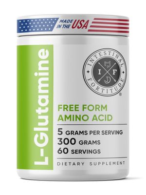 Intestinal Fortitude L-Glutamine Powder - Pure L Glutamine Powder Supplement for Leaky Gut - Made in The USA -Supports Gut Health, Vegan, Unflavored, Non-GMO, Dairy, Soy, &amp; Gluten-Free, (300g)