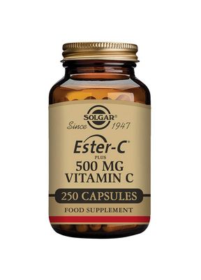 Solgar Ester-C Plus 500 mg Vitamin C (Ascorbate Complex), 250 Vegetable Capsules - Gentle &amp; Non Acidic - Antioxidant &amp; Immune Support - Non GMO, Vegan, Gluten Free, Kosher - 250 Servings