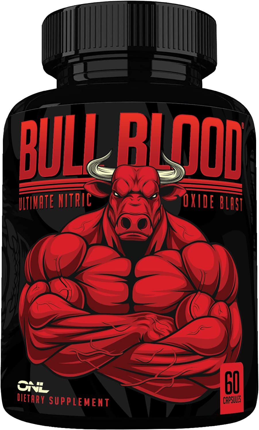 Bull Blood Nitric Oxide Supplement for Men - Nitrous Oxide Booster - L Arginine Pills - Pre Workout &amp; Blood Flow for Men - Nitric Oxide Booster for Enhancing Male Strength &amp; Energy - 60Ct