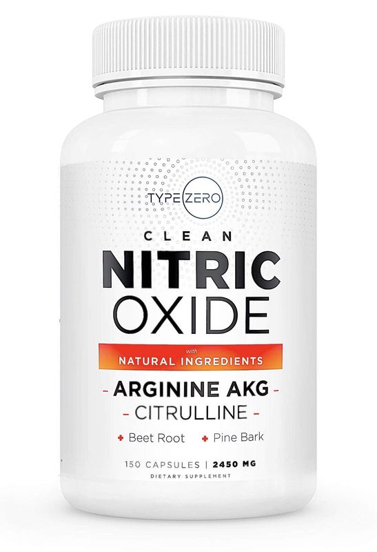 Type Zero Nitric Oxide 6X Booster, 150 Veggie Capsules - Natural Supplement - Beetroot, Arginine AKG, Citrulline, Pine Bark, Garlic &amp; VIT C | #1 Nitric Oxide Pills for Men, Nitrous Oxide Blood Flow