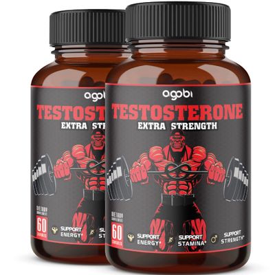 agobi Herbal Test Support for Male Supplement - Support Efficiency, Speed, Strength, Flexibility - Body Booster - 2 Packs 60caps - 2 Month Supply