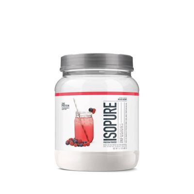 Isopure Protein Powder, Clear Whey Isolate Protein, Post Workout Recovery Drink Mix, Gluten Free with Zero Added Sugar, Infusions- Mixed Berry, 16 Servings