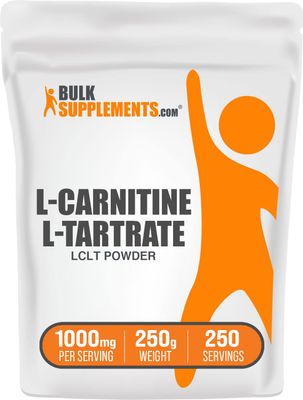 BulkSupplements.com L-Carnitine Tartrate Powder - Carnitine Supplement, L-Carnitine L-Tartrate, L Carnitine 1000mg - Unflavored &amp; Gluten Free, 1000mg per Serving, 250g (8.8 oz) (Pack of 1)