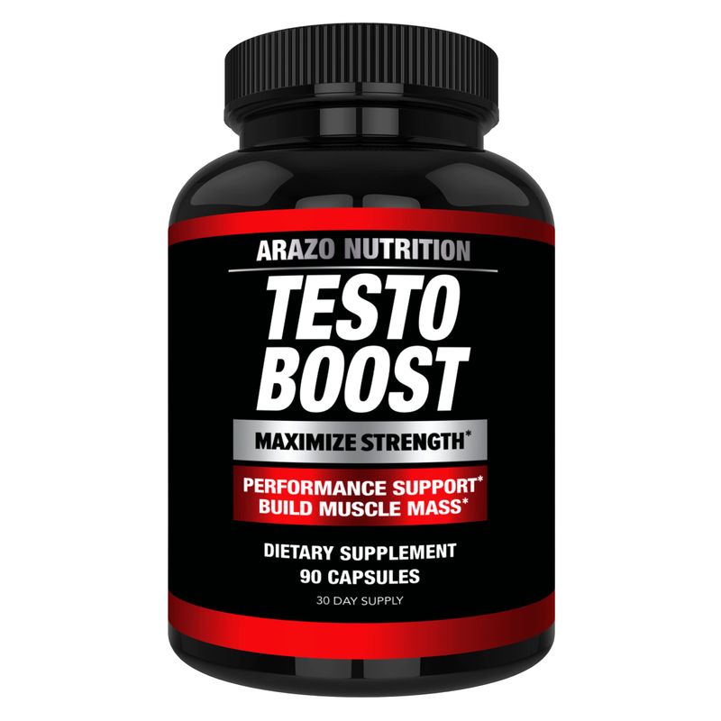 Arazo Nutrition TestoBoost Test Booster Supplement - Potent &amp; Natural Herbal Pills - Boost Muscle Growth - Tribulus, Epimedium, Hawthorn, Zinc, Minerals