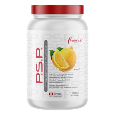 Metabolic Nutrition P.S.P. Physique Stimulating PreWorkout 672g Zero Sugar Caffeine Free (Lemonade)