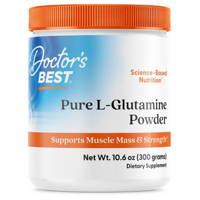 Doctor&#39;s Best Pure L-Glutamine Powder, Supports Muscle Mass, Strength &amp; Post-Workout Recovery, Amino Acid, 300g