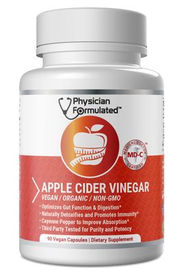 100% Organic Apple Cider Vinegar Capsules 750mg in just 1 Pill Pure Raw Apple Cider Vinegar with Cayenne Pepper for Natural, Fast Detox and Cleanse - 90 Capsules