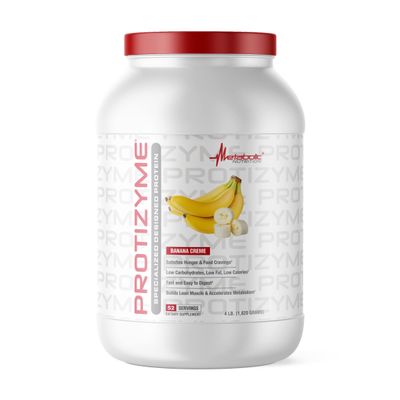 Metabolic Nutrition, Protizyme, 100% Whey Protein Powder, High Protein, Low Carb, Low Fat Whey Protein, Digestive Enzymes, 24 Essential Vitamins and Minerals, 4 Pound (52 ser)