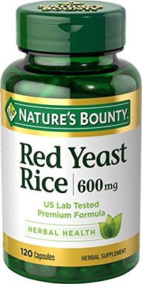 Nature&#39;s Bounty Red Yeast Rice Pills and Herbal Health Supplement, Dietary Additive, 600mg, 120 Capsules