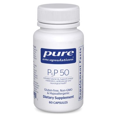 Pure Encapsulations P5P 50 - Active Vitamin B6 - Supports Energy Metabolism &amp; Brain Health* - Gluten Free &amp; Non-GMO - 60 Capsules