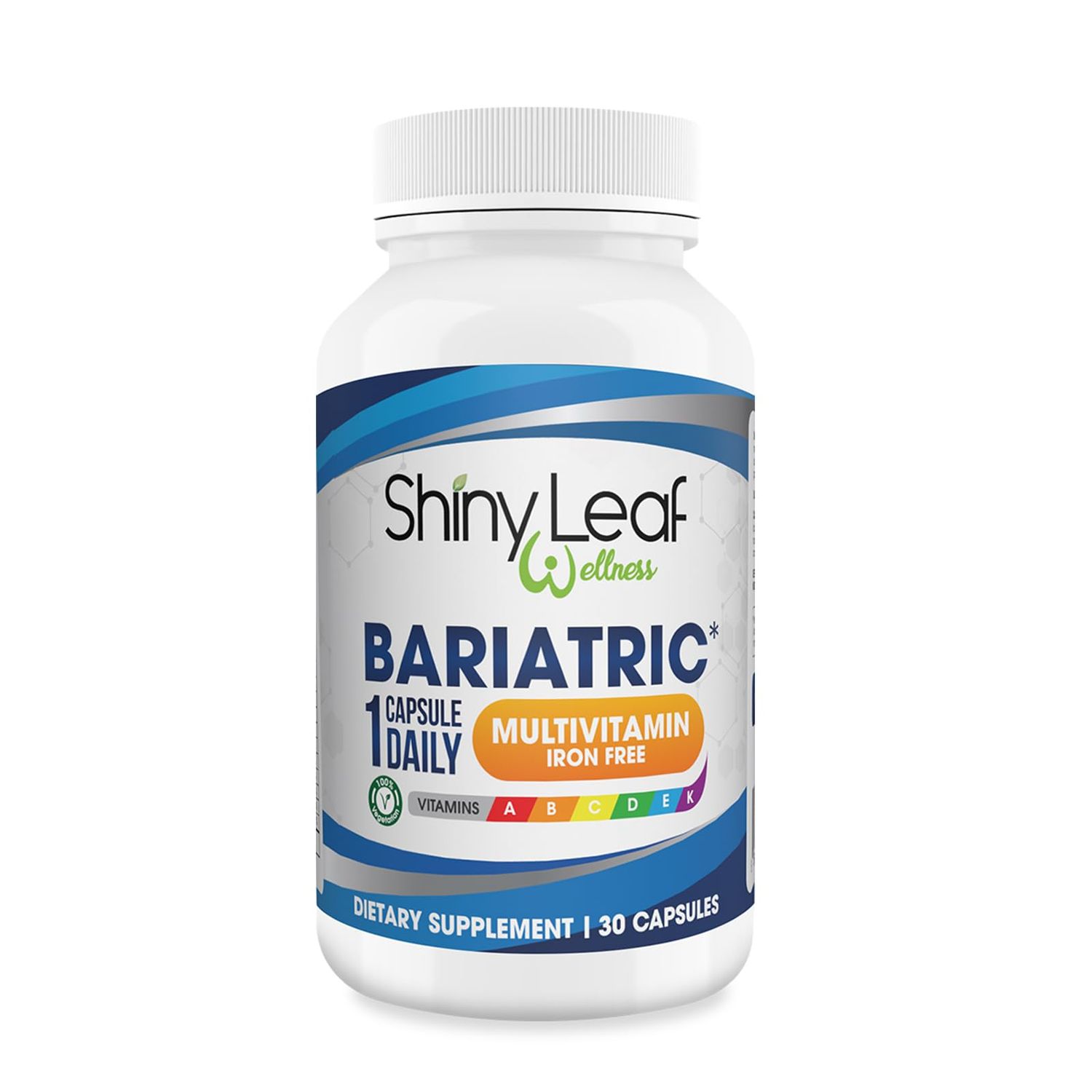 Shiny Leaf Bariatric Multivitamin Iron-Free Capsules for Post Bariatric Surgery Patients, Once Daily Bariatric Vitamins Without Iron for WLS, Sleeve, Gastric Bypass Surgery (1 Month / 30 Caps)